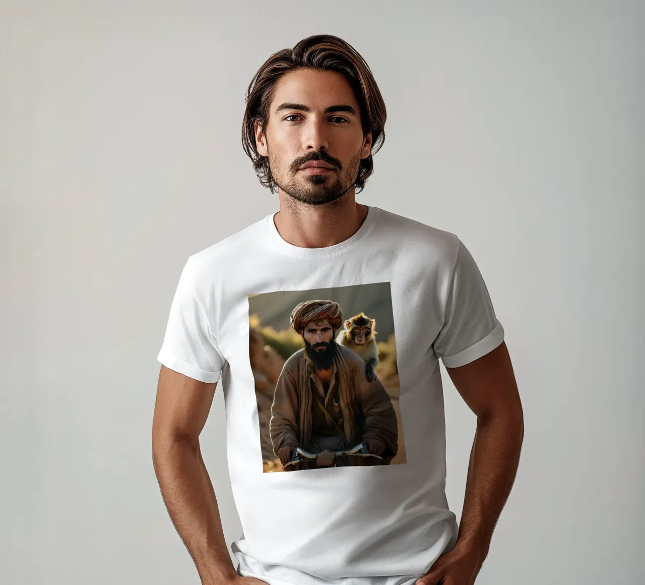 Il berbero e il macaco di Barberia t-shirt da Art-Travel