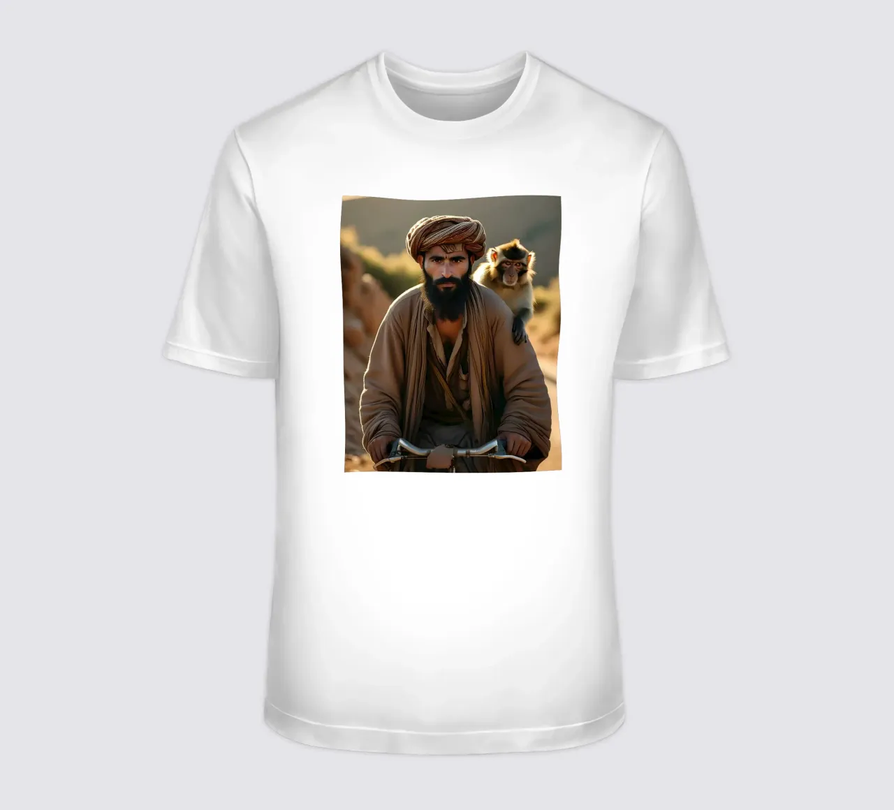 Il berbero e il macaco di Barberia t-shirt da Art-Travel