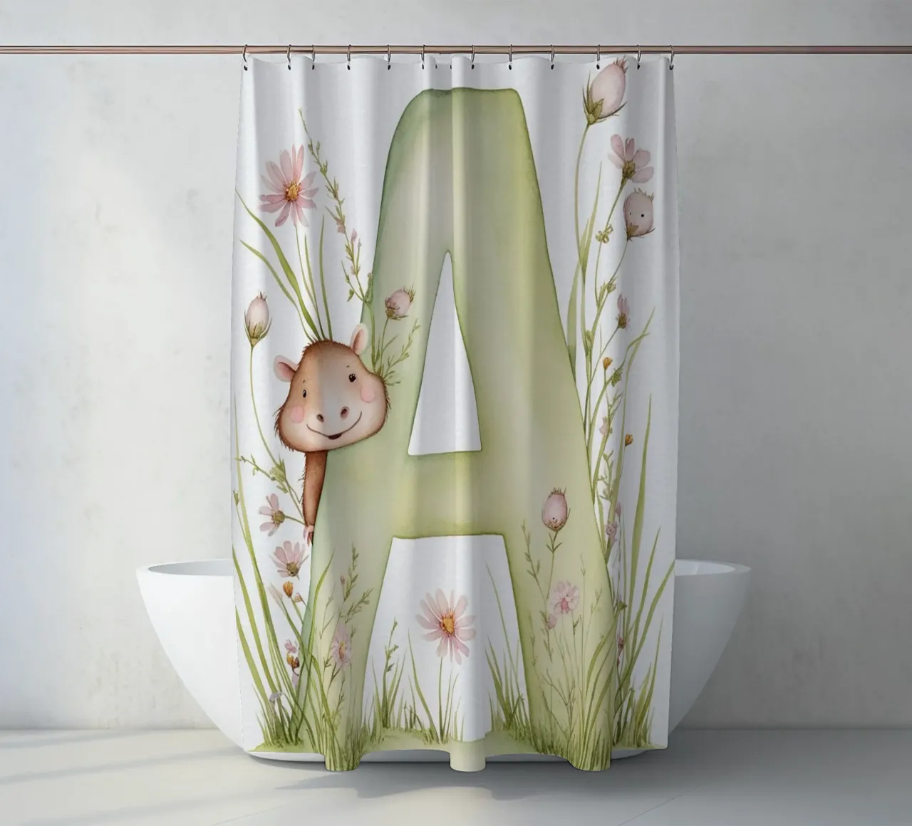 Letter A2 shower curtain by Kids zone