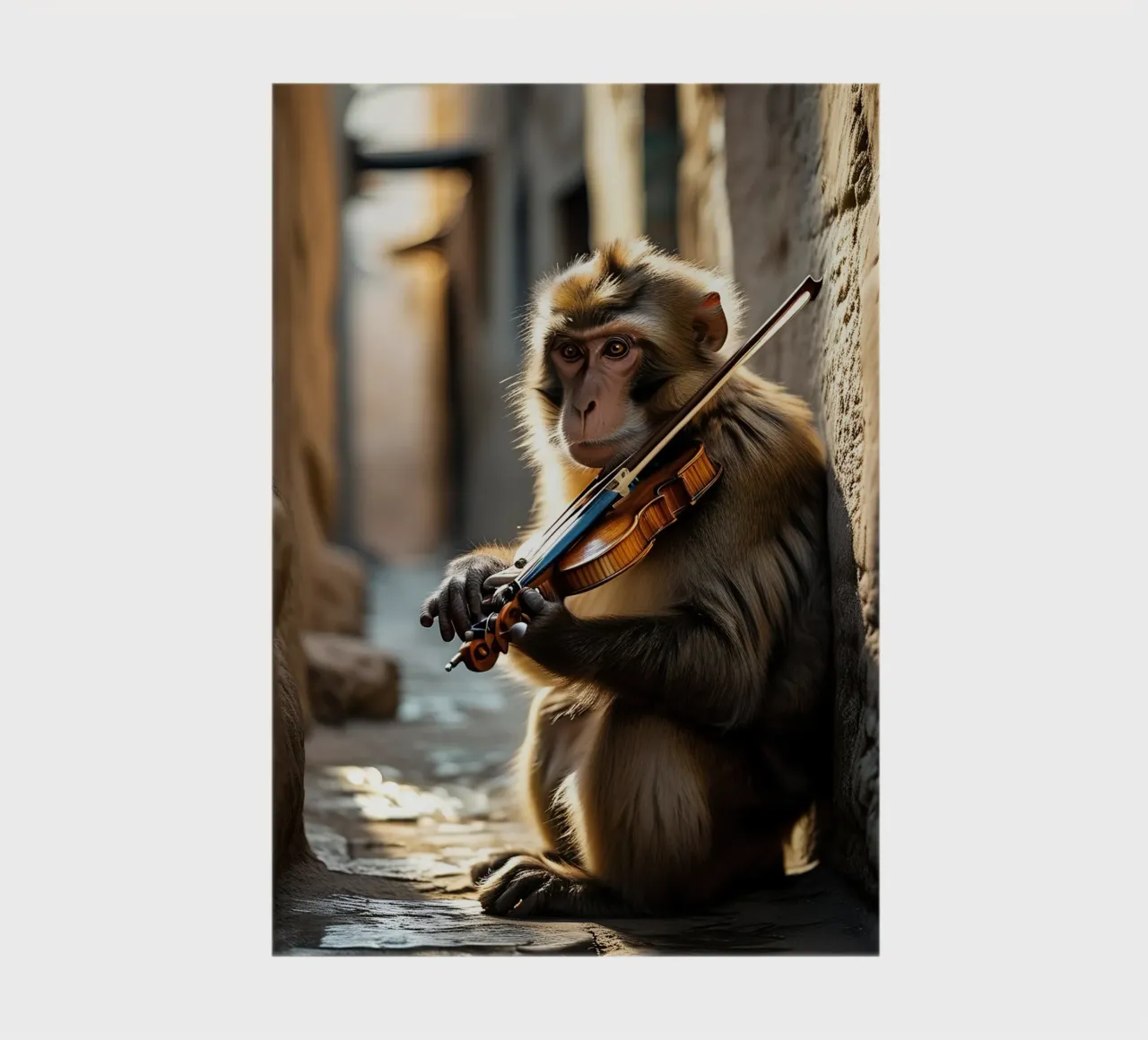 Marrakech's macaque monkey violinist notebook by Art-Travel