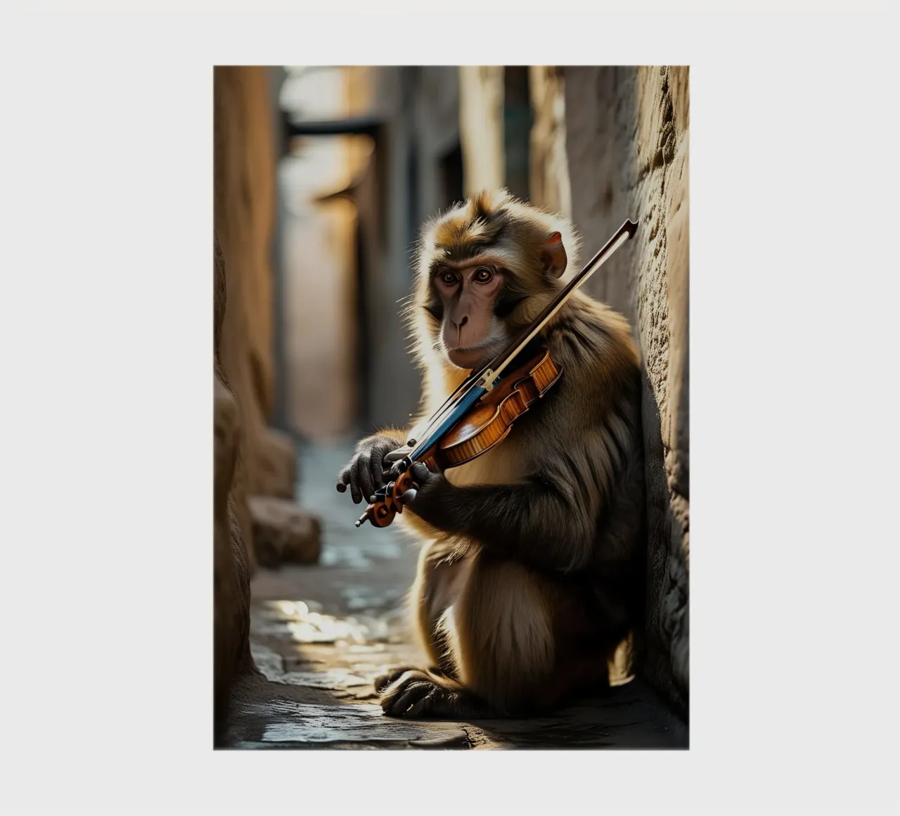 Marrakech's macaque monkey violinist notebook by Art-Travel
