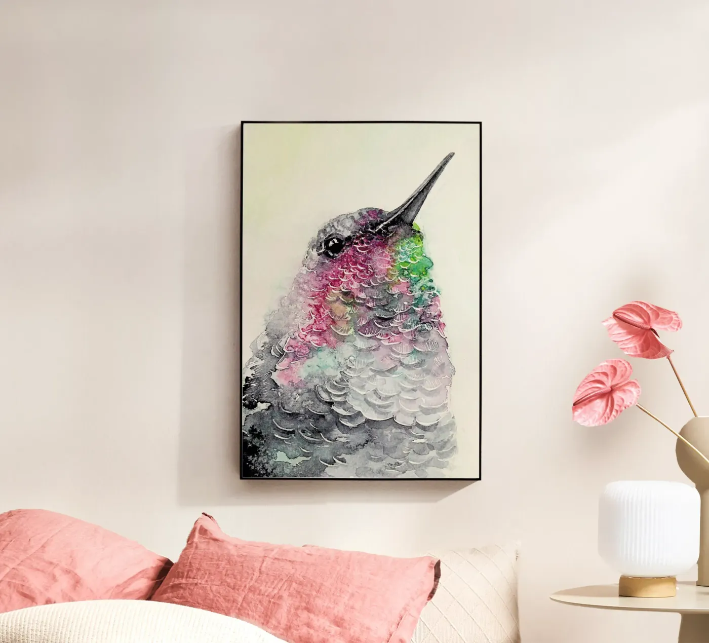 Hummingbird acryl van Karolina Kijak