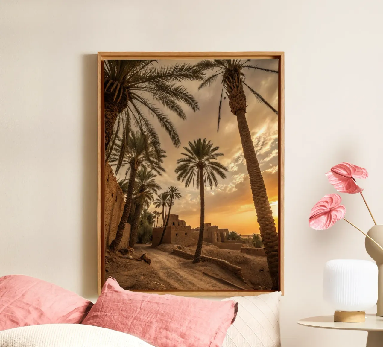 Villaggio nel sud del Marocco tela con Cornice a cassetta da Art-Travel