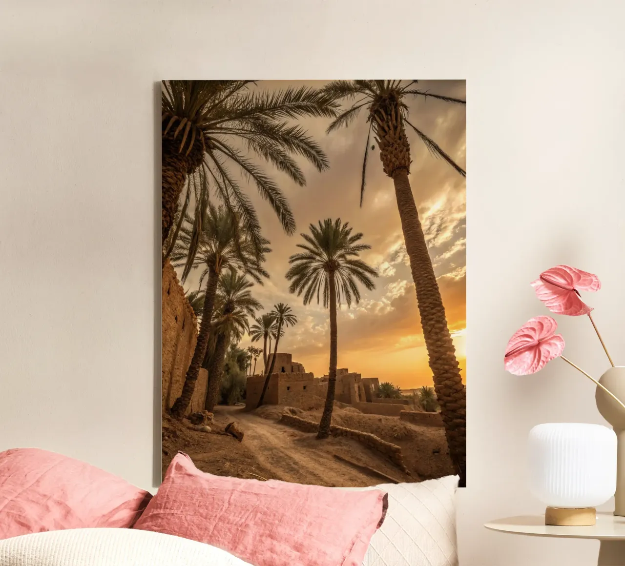Villaggio nel sud del Marocco tela con Cornice a cassetta da Art-Travel