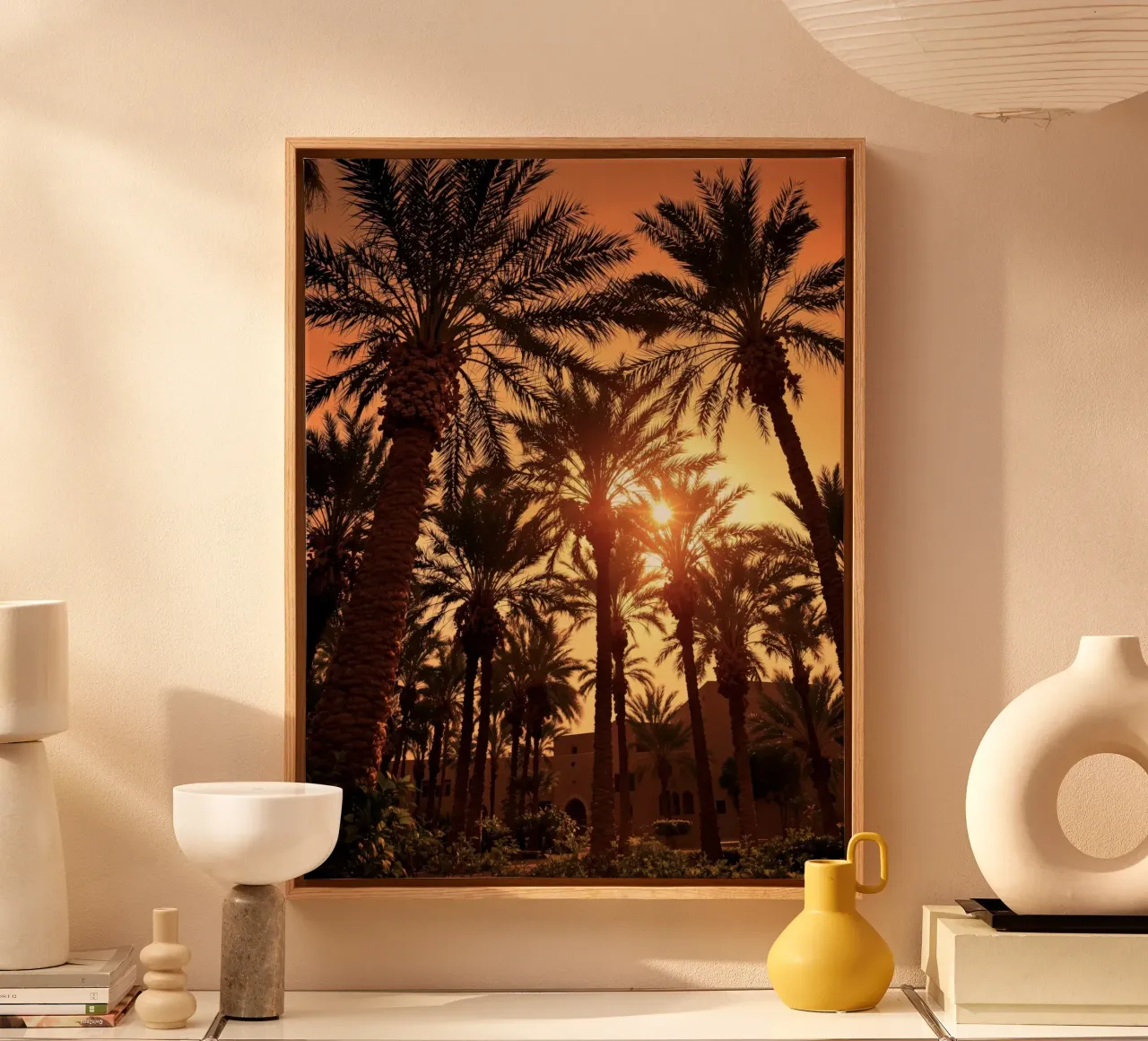 Marakech palmbos canvas met Baklijst van Art-Travel