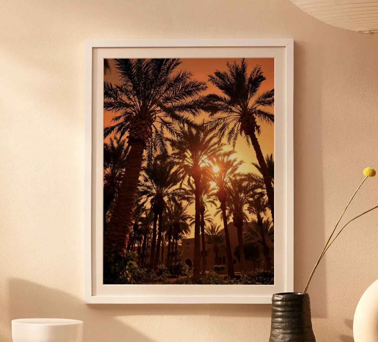 Il palmeto di Marakech poster con telaio in legno da Art-Travel