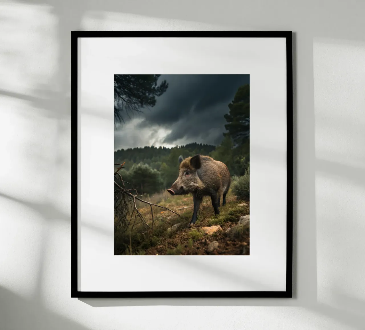 Sanglier poster con telaio in legno da Art-Travel