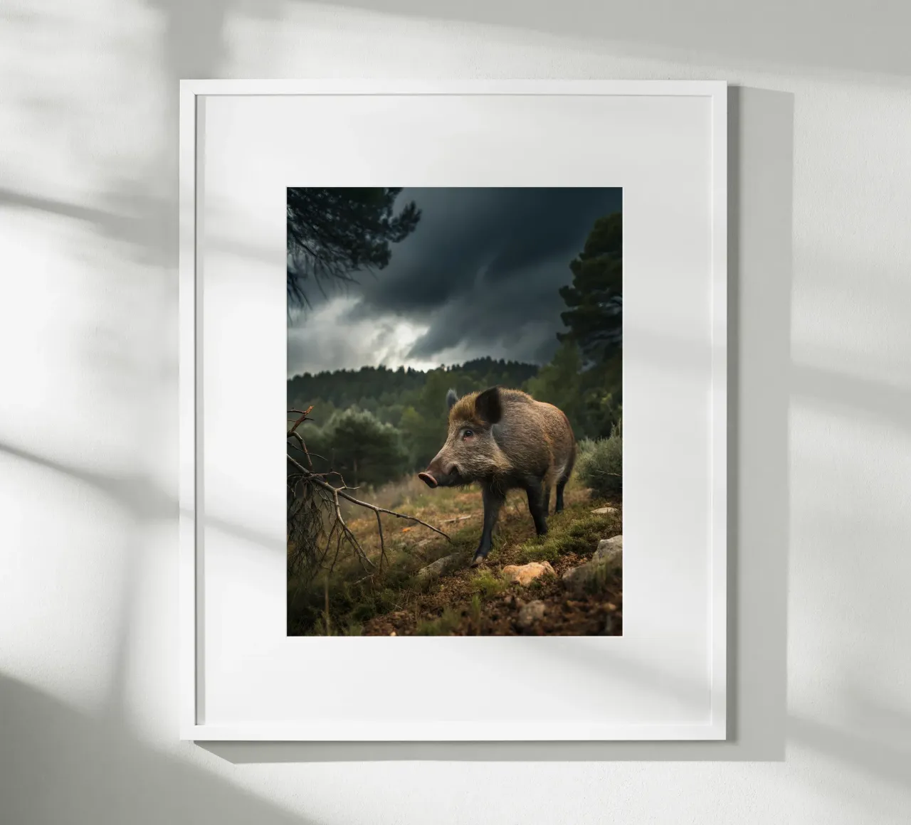 Sanglier poster con telaio in legno da Art-Travel