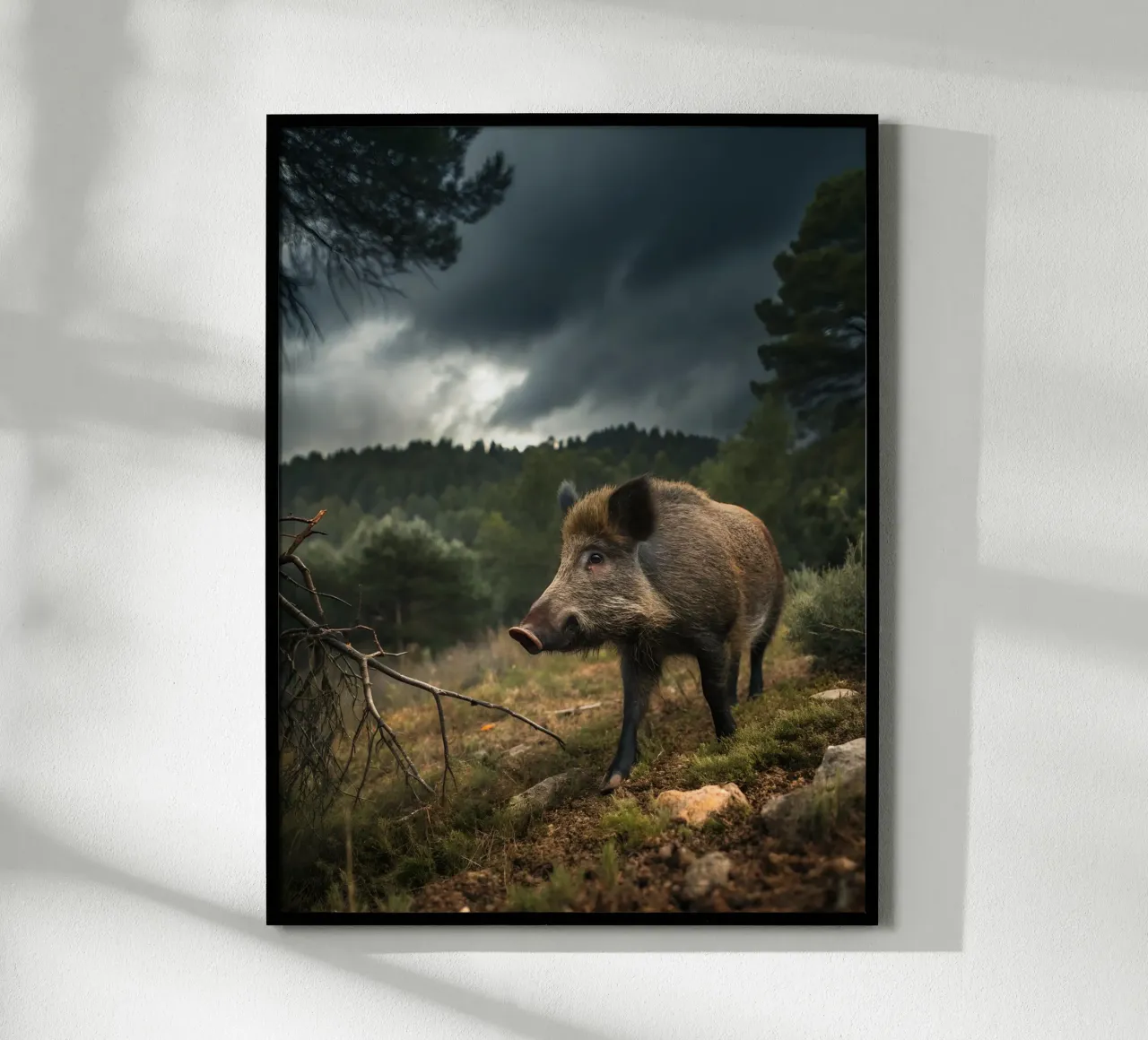 Sanglier poster con telaio in legno da Art-Travel