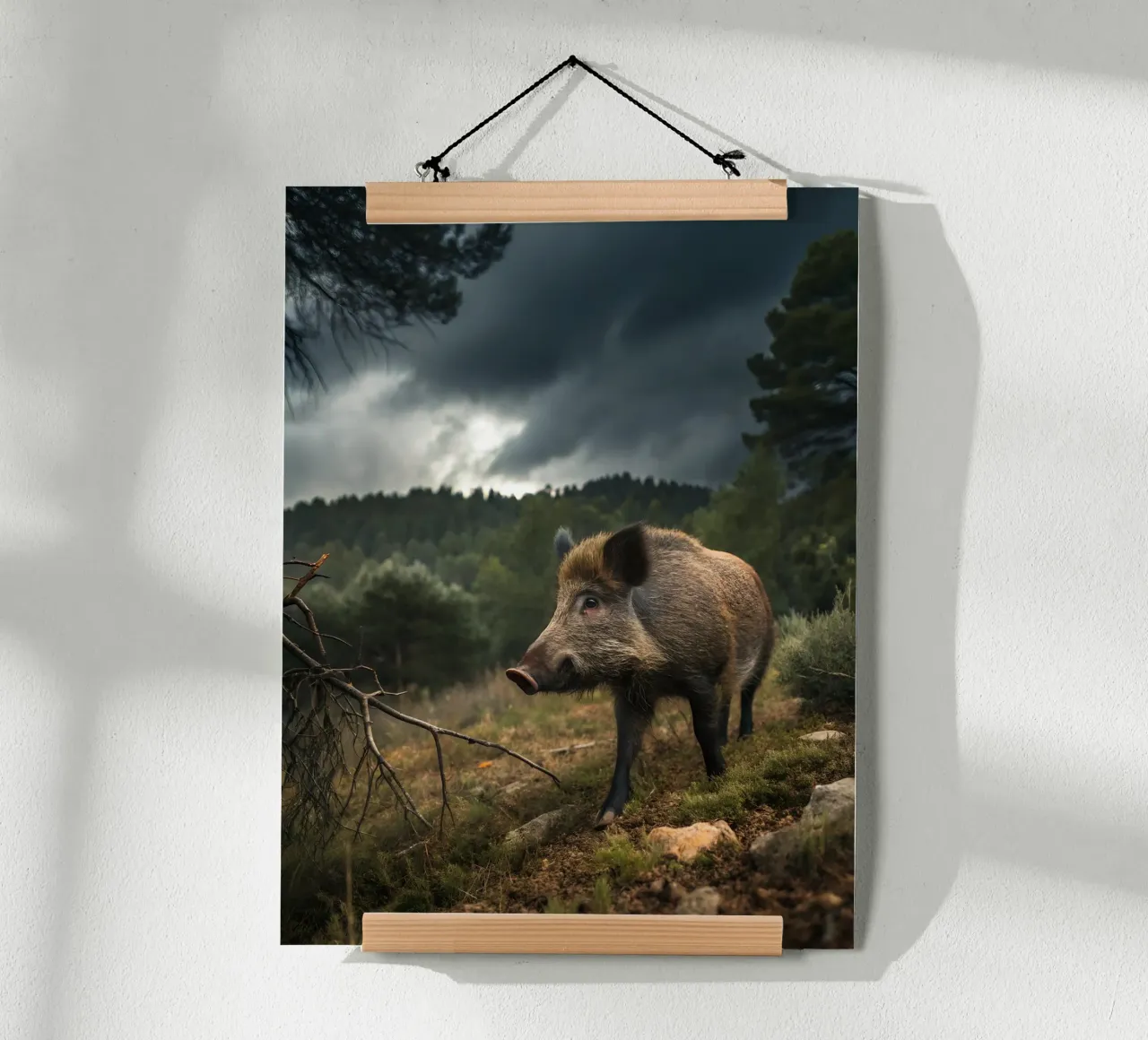 Sanglier poster con telaio in legno da Art-Travel