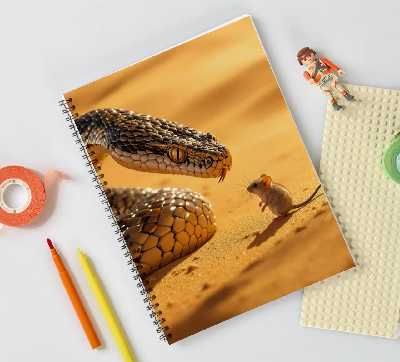 The Cobra and the Desert Marsupial Mouse spiral notebook by Art-Travel