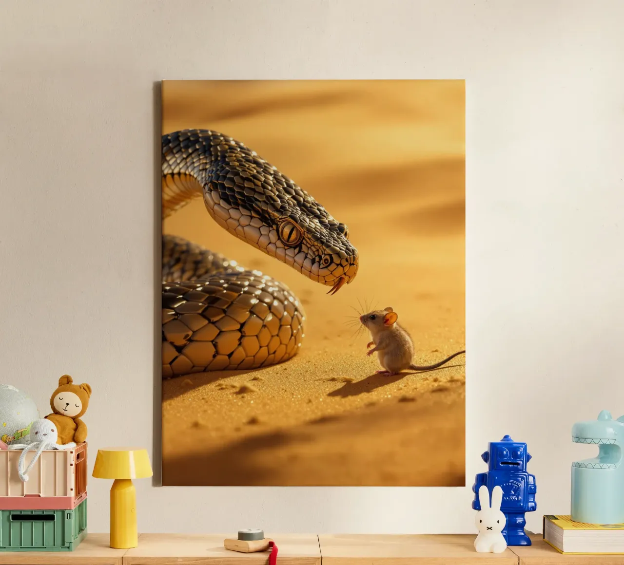 The Cobra and the Desert Marsupial Mouse canvas by Art-Travel