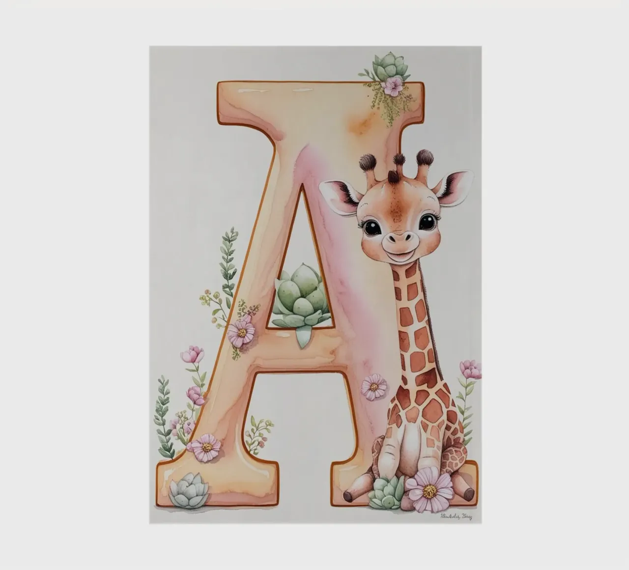 Letter A girafe diario da Kids zone