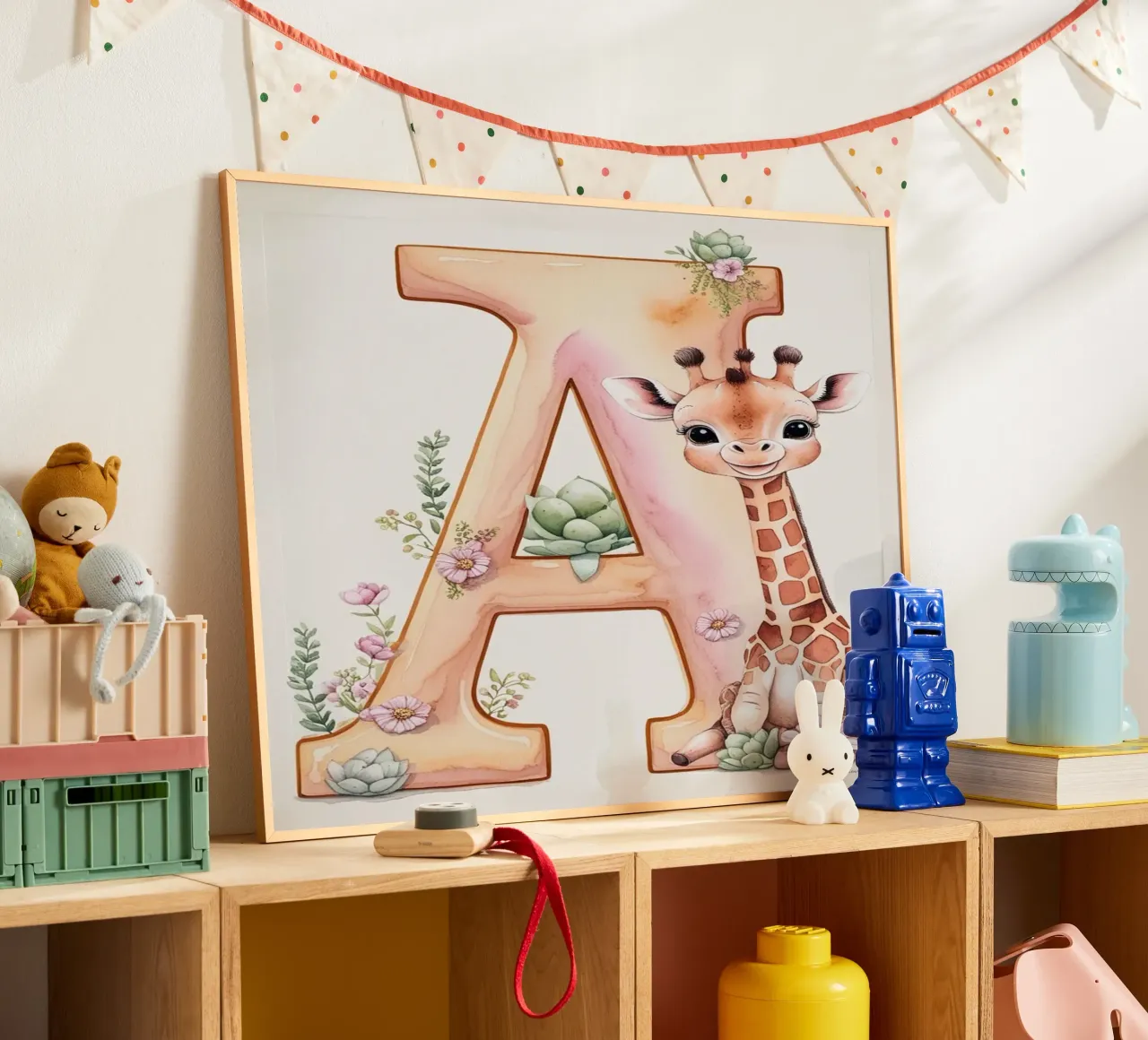 Letter A girafe poster with plastic frame by Kids zone