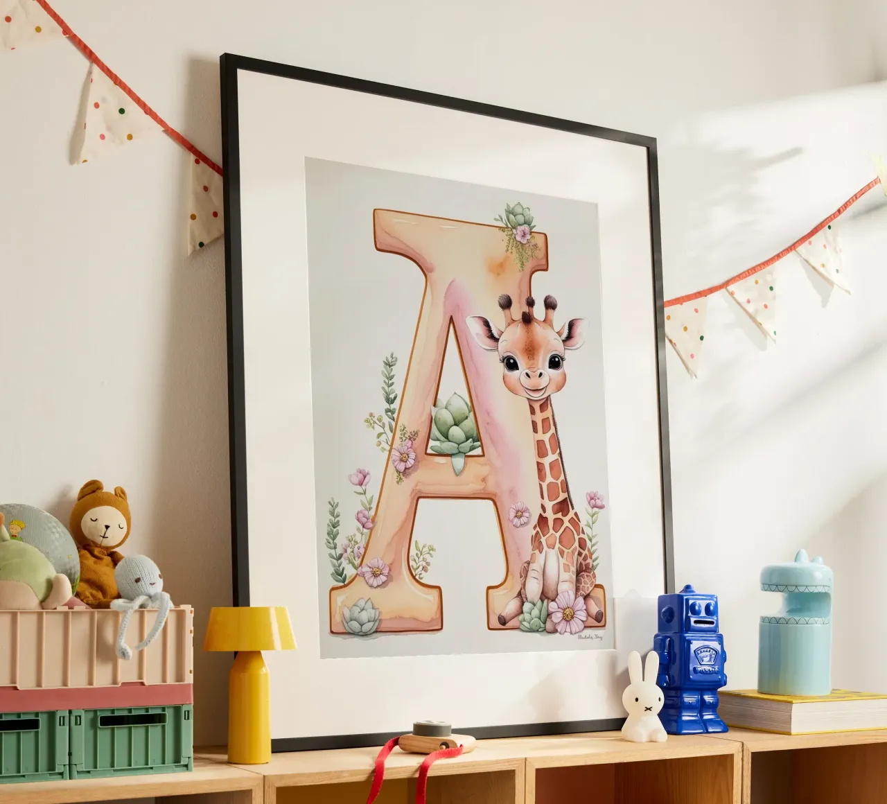 Letter A girafe poster with plastic frame by Kids zone