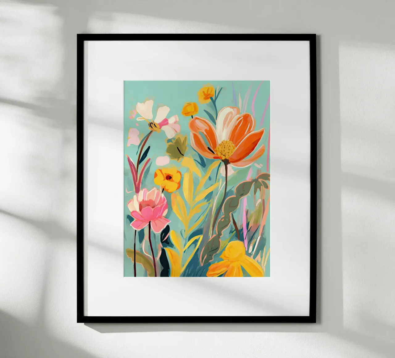 Giardino fiorito poster con telaio in alluminio da DaarbyN