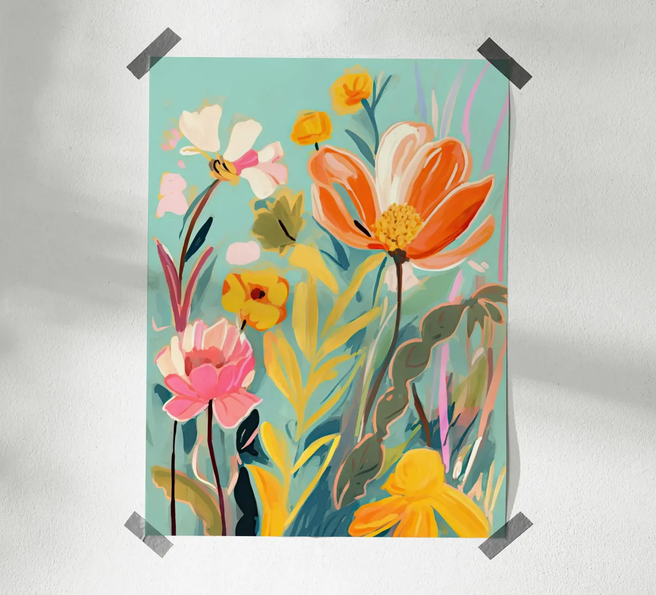 Giardino fiorito poster con telaio in alluminio da DaarbyN