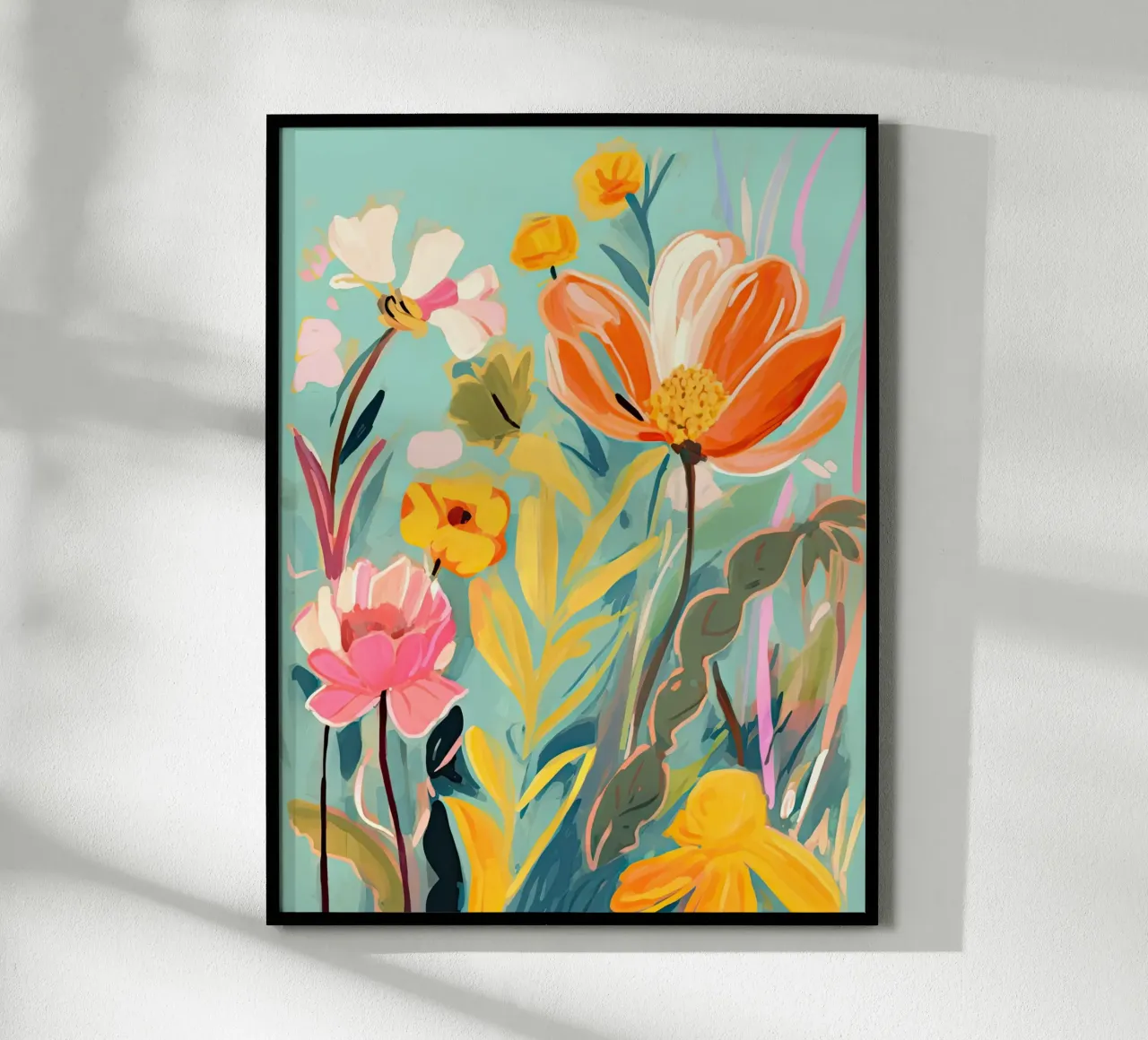 Giardino fiorito poster con telaio in alluminio da DaarbyN