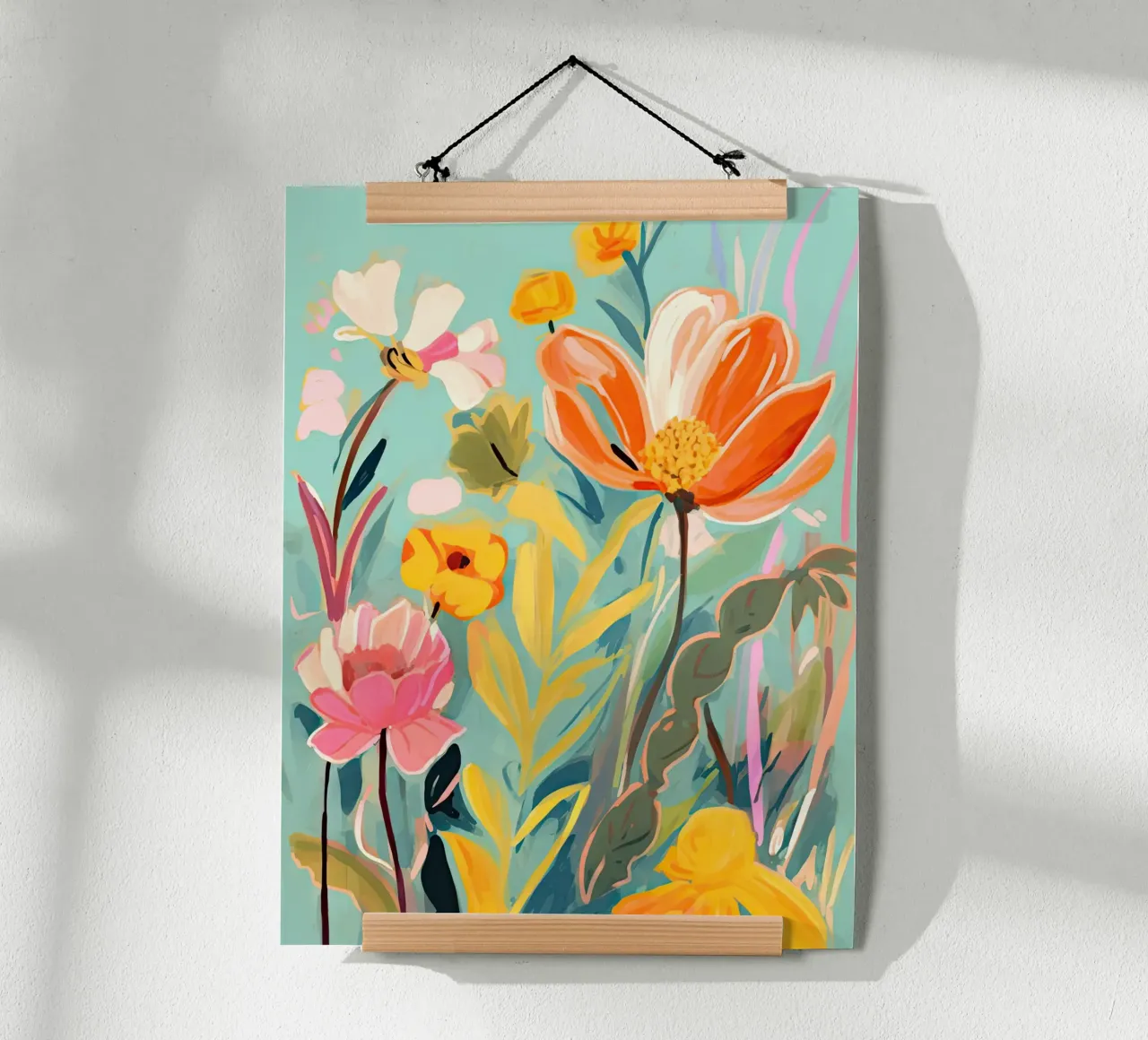 Giardino fiorito poster con telaio in alluminio da DaarbyN