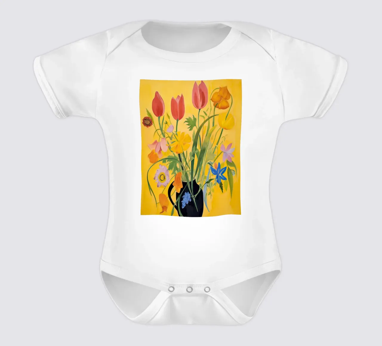Bouquet di fiori body neonato maniche corte da DaarbyN