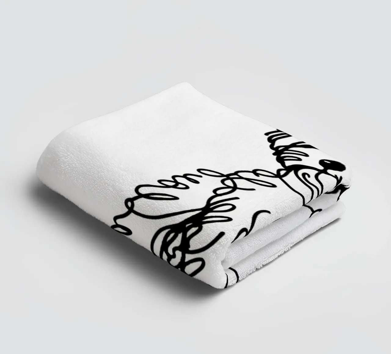 Chien Maltipoo Dessin au trait serviette de bain de WijdevenDesign