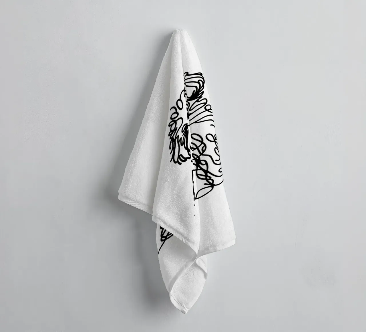 Chien Maltipoo Dessin au trait serviette de bain de WijdevenDesign