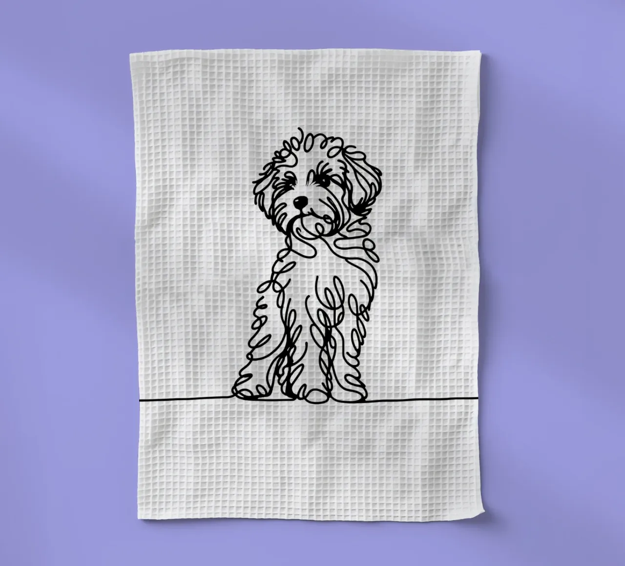 Chien Maltipoo Dessin au trait torchon de WijdevenDesign