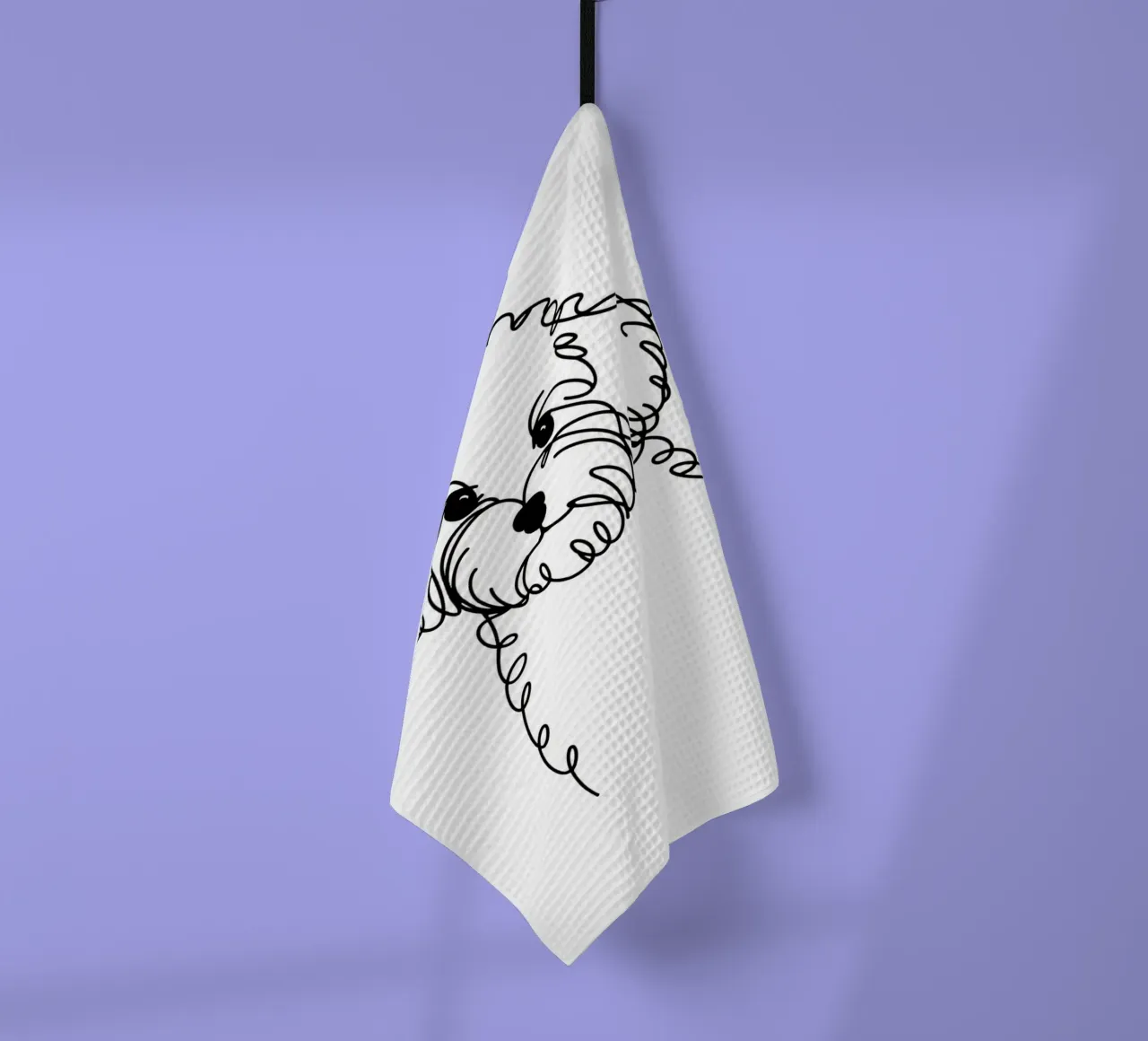 Chien Maltipoo Dessin au trait torchon de WijdevenDesign