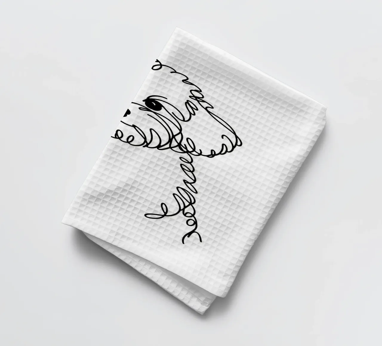 Chien Maltipoo Dessin au trait torchon de WijdevenDesign
