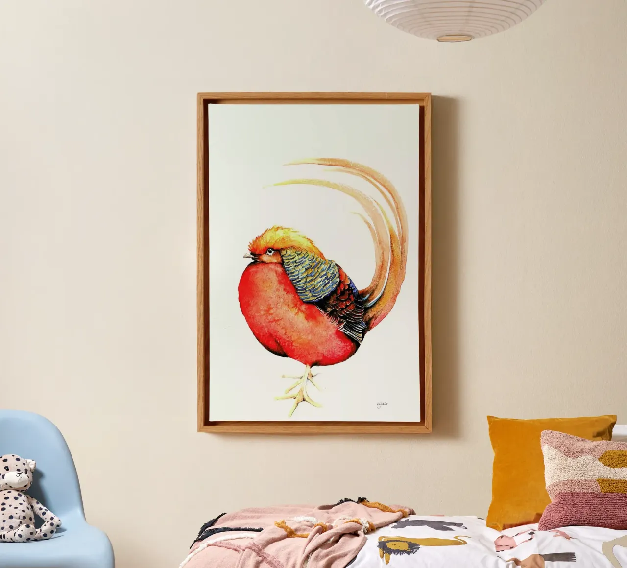 Phesant canvas met Baklijst van Karolina Kijak