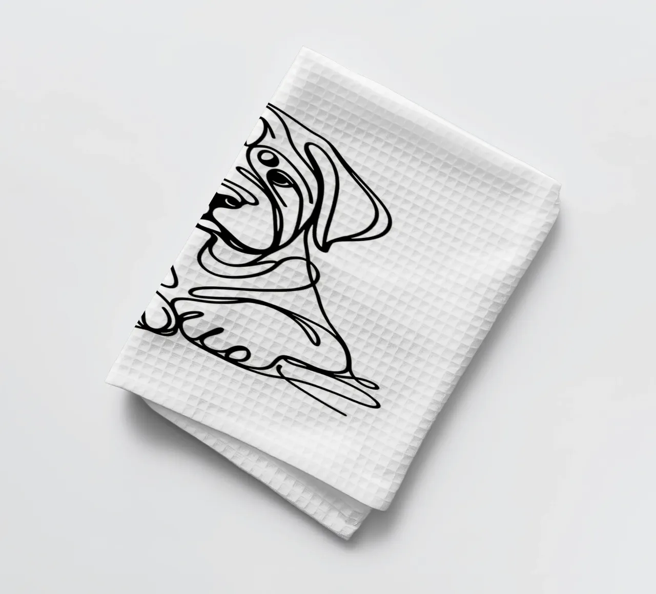 Chien Bullmastiff Dessin au trait torchon de WijdevenDesign