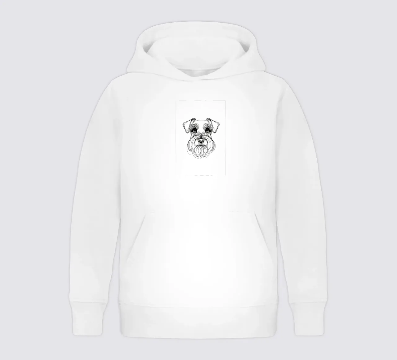 Cane Schnauzer in miniatura Disegno artistico lineare felpa bambino con cappuccio da WijdevenDesign