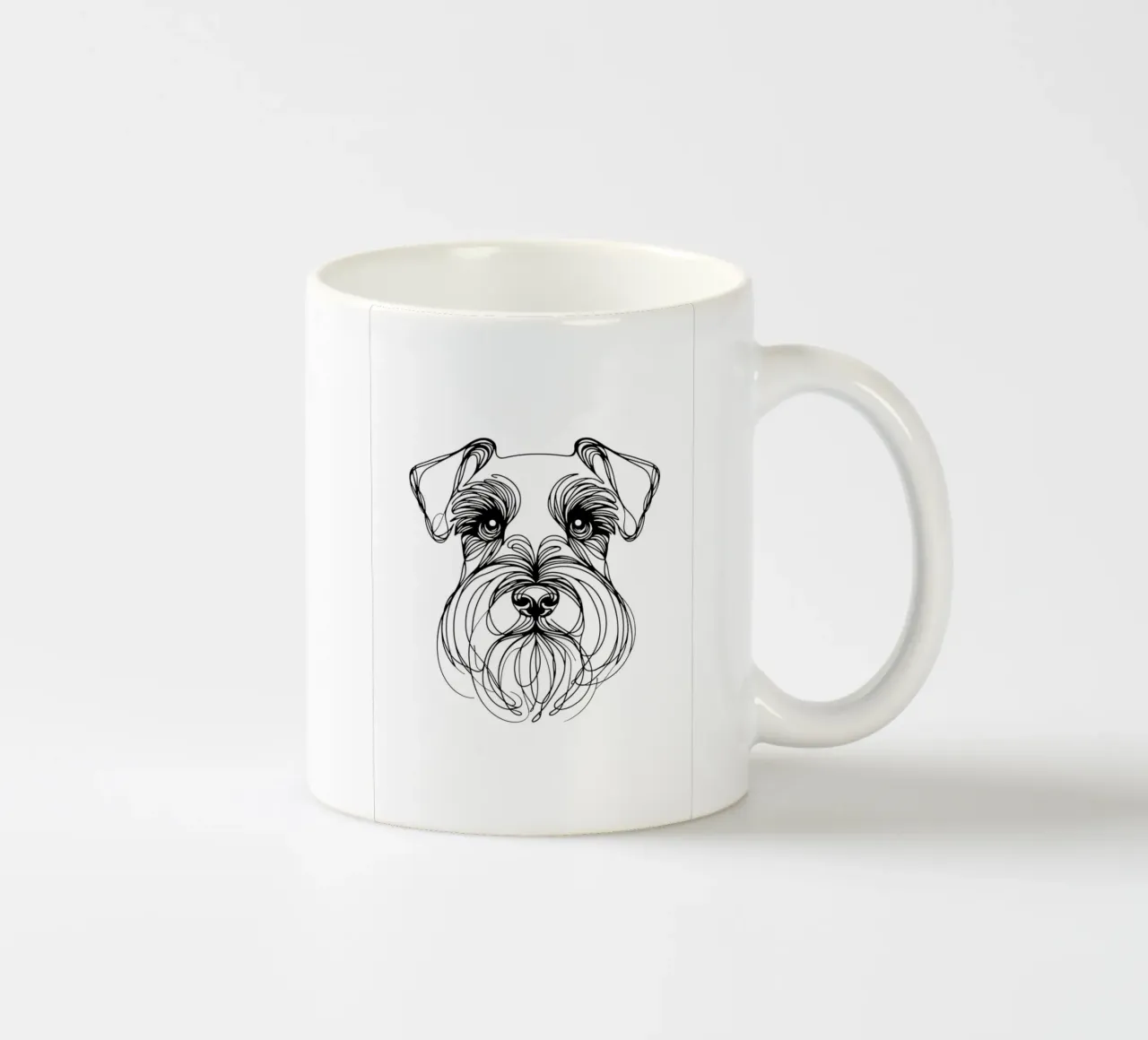 Cane Schnauzer in miniatura Disegno artistico lineare tazza in ceramica da WijdevenDesign