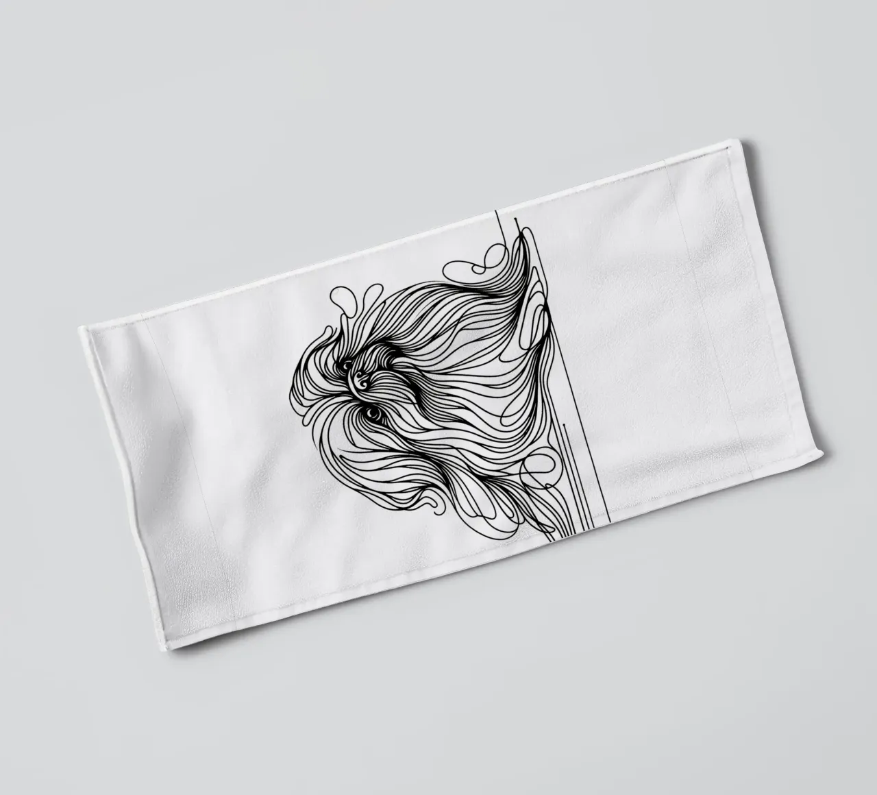 Chien pékinois Dessin au trait serviette de bain de WijdevenDesign
