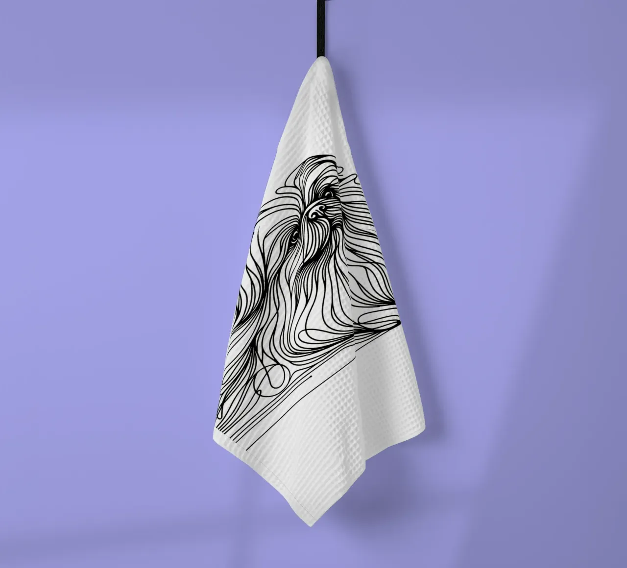 Chien pékinois Dessin au trait torchon de WijdevenDesign