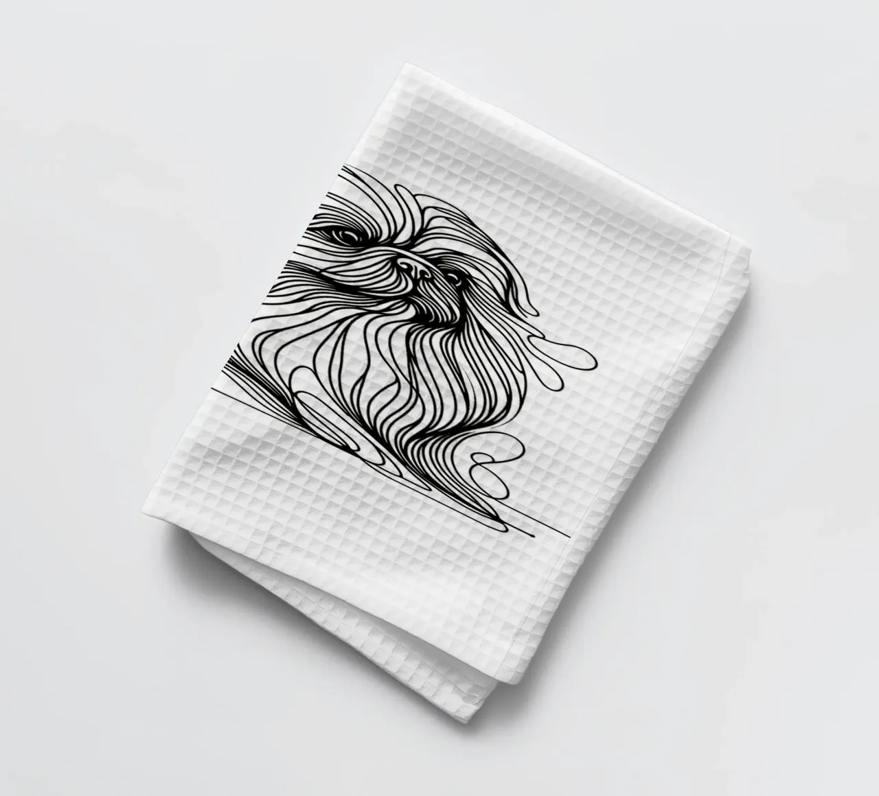 Chien pékinois Dessin au trait torchon de WijdevenDesign