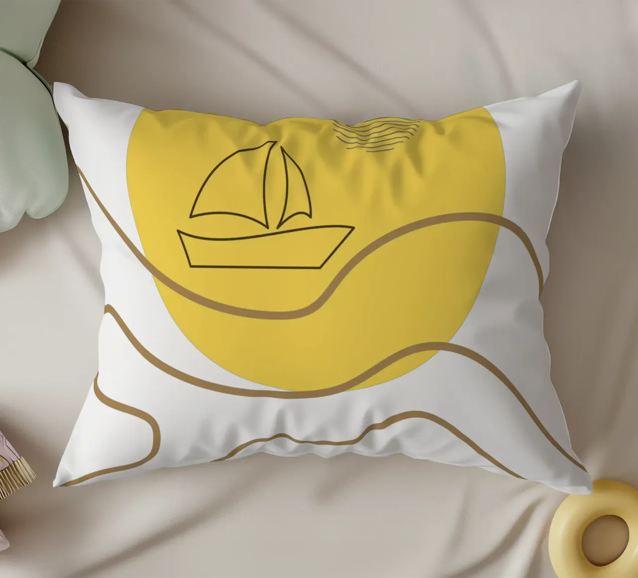 Nave nell'oceano minimalista cuscino da YSV MINIMALIST