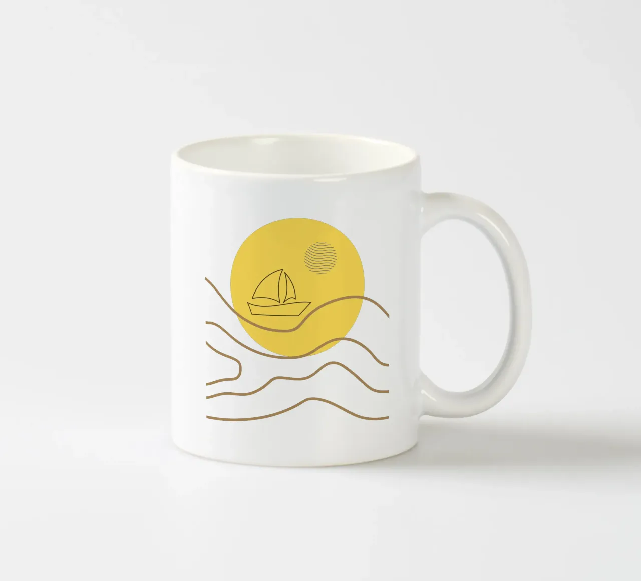 Nave nell'oceano minimalista tazza in ceramica da YSV MINIMALIST