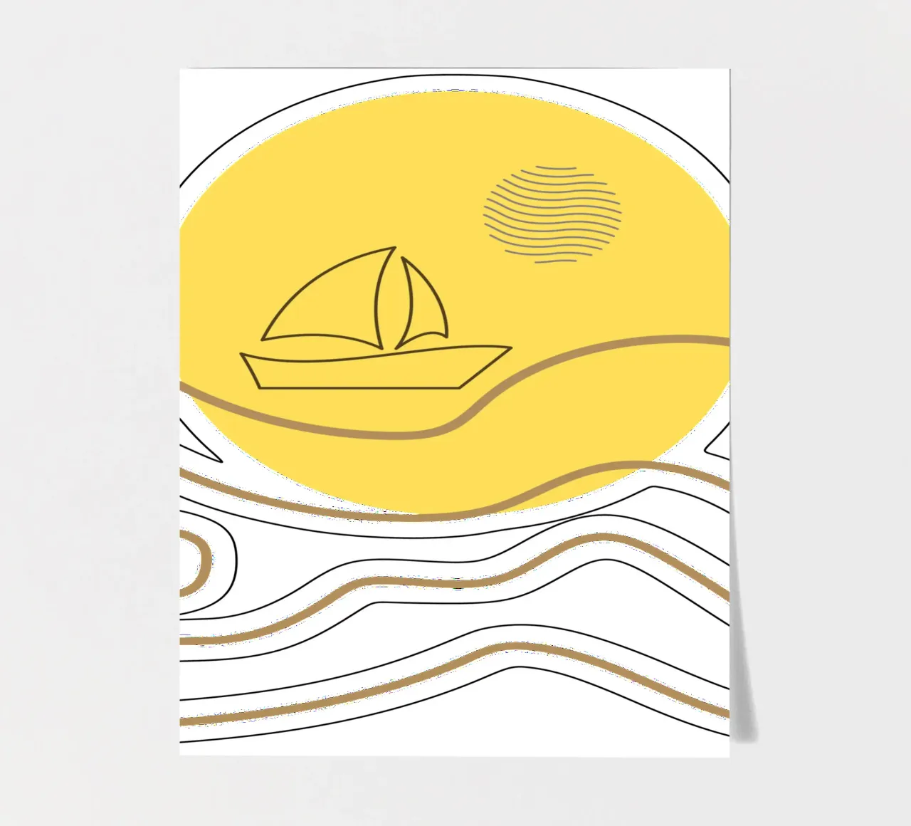 Ship in the minimalist ocean sticker sheet by YSV MINIMALIST
