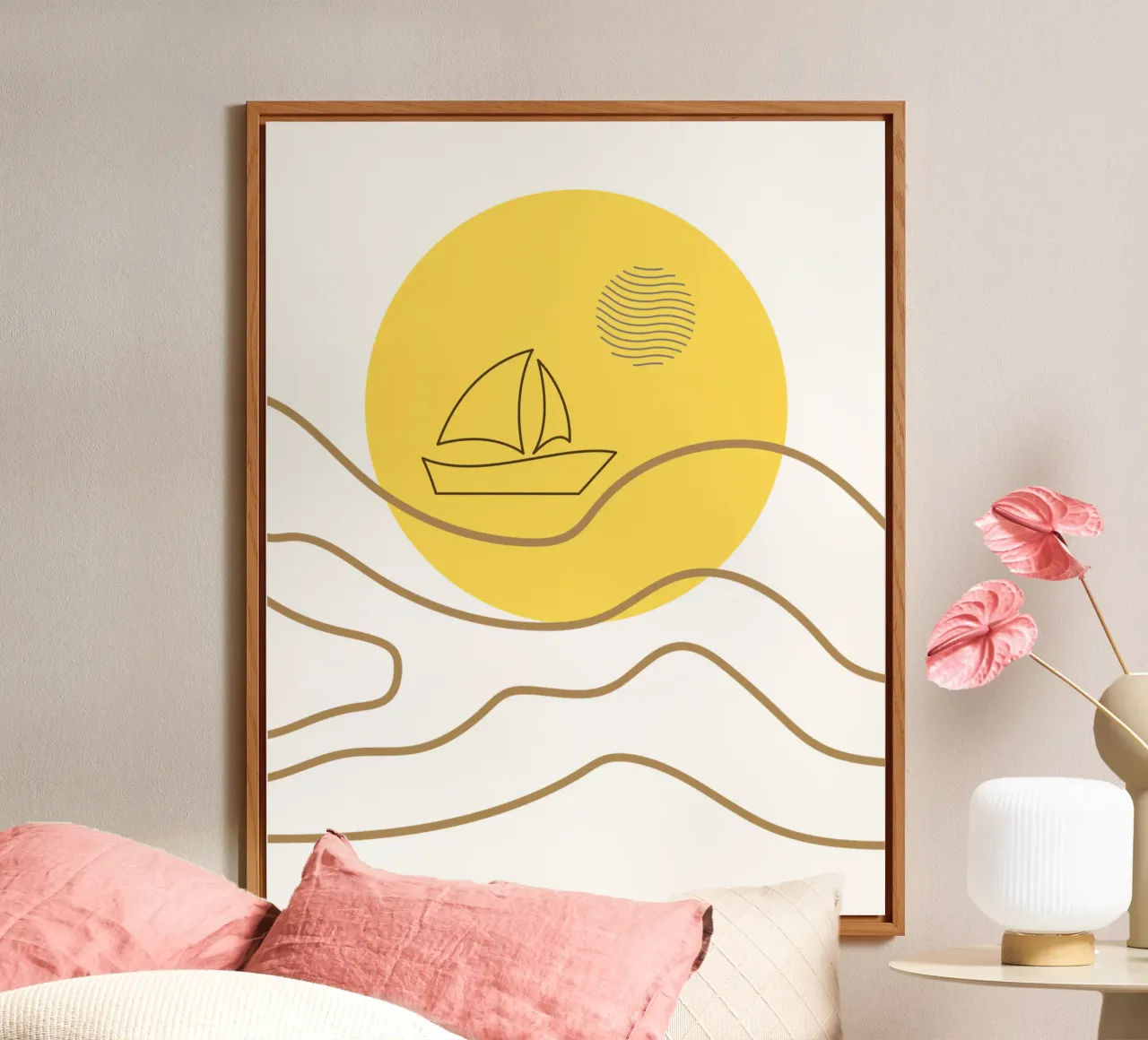 Nave nell'oceano minimalista alluminio dibond da YSV MINIMALIST