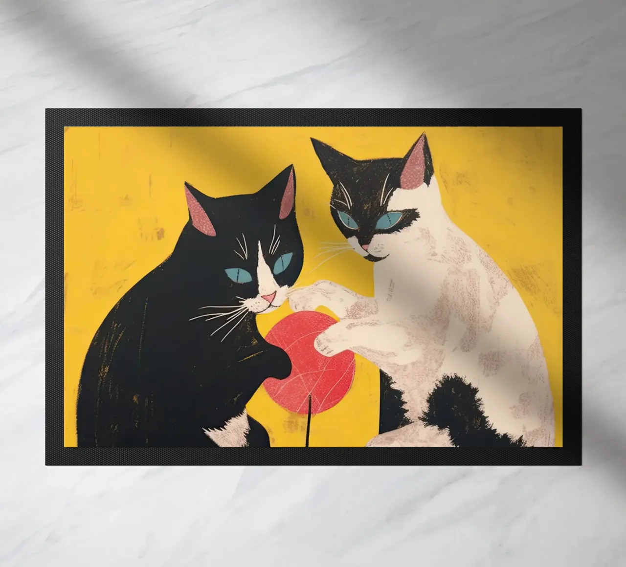 Speelse katten deurmat van DaarbyN