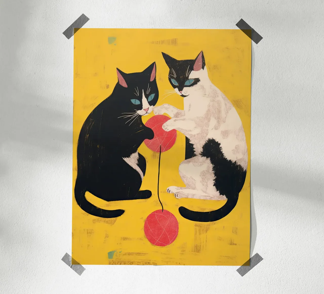 Speelse katten poster van DaarbyN