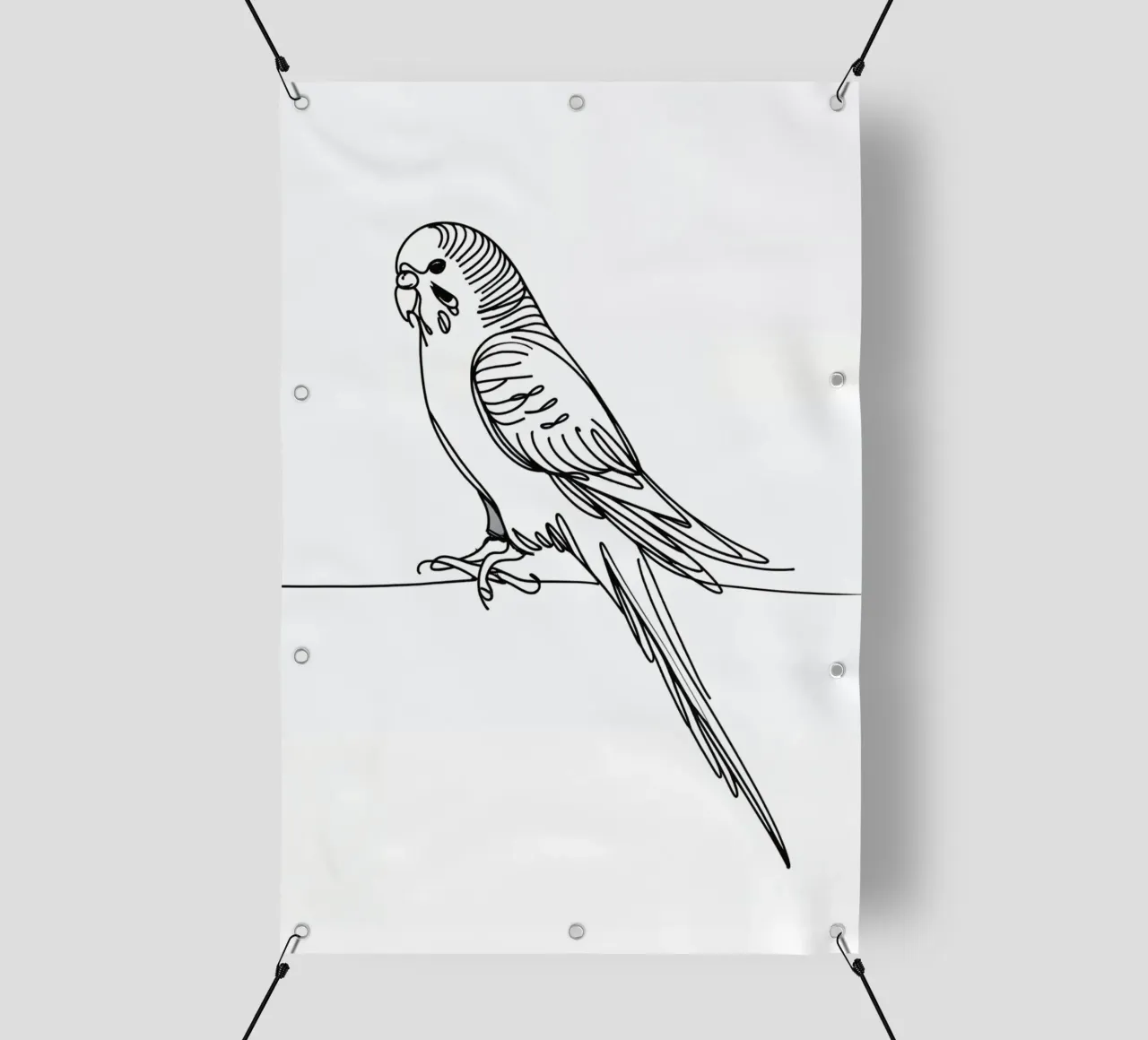 Sittich Vogel Line Art Zeichnung PVC Plane von WijdevenDesign