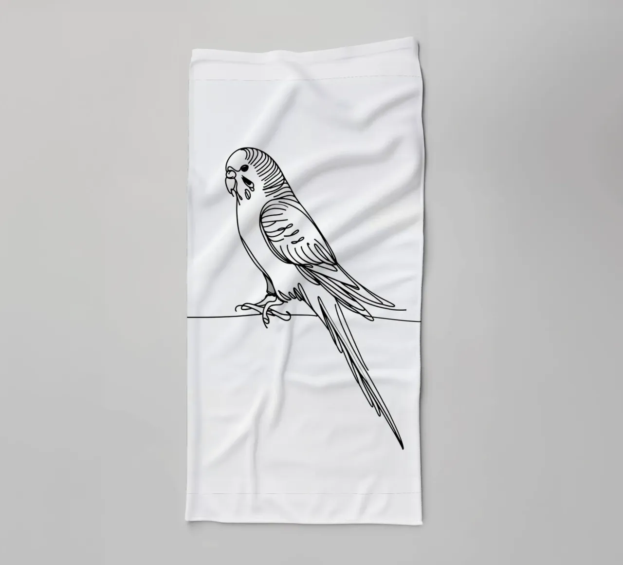 Parakeet Bird Line Art Drawing towel by WijdevenDesign