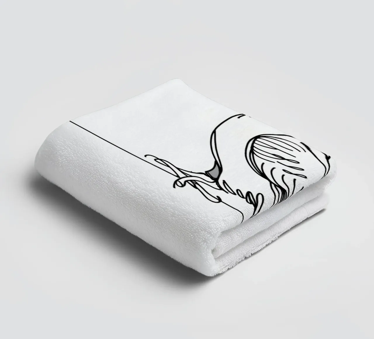Parakeet Bird Line Art Drawing towel by WijdevenDesign