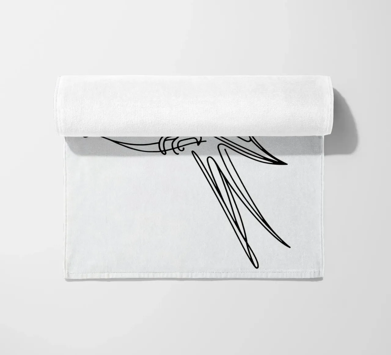 Parakeet Bird Line Art Drawing beach towel by WijdevenDesign