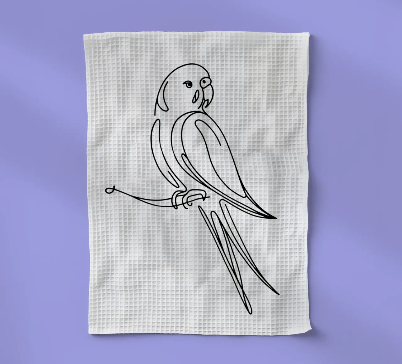 Oiseau perruche Dessin au trait torchon de WijdevenDesign