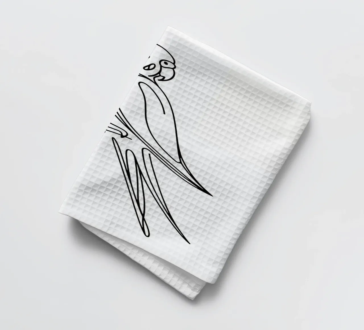 Oiseau perruche Dessin au trait torchon de WijdevenDesign