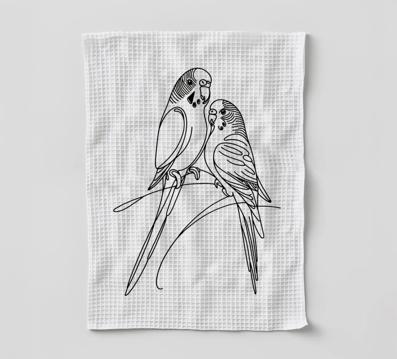 Oiseau perruche Dessin au trait torchon de WijdevenDesign