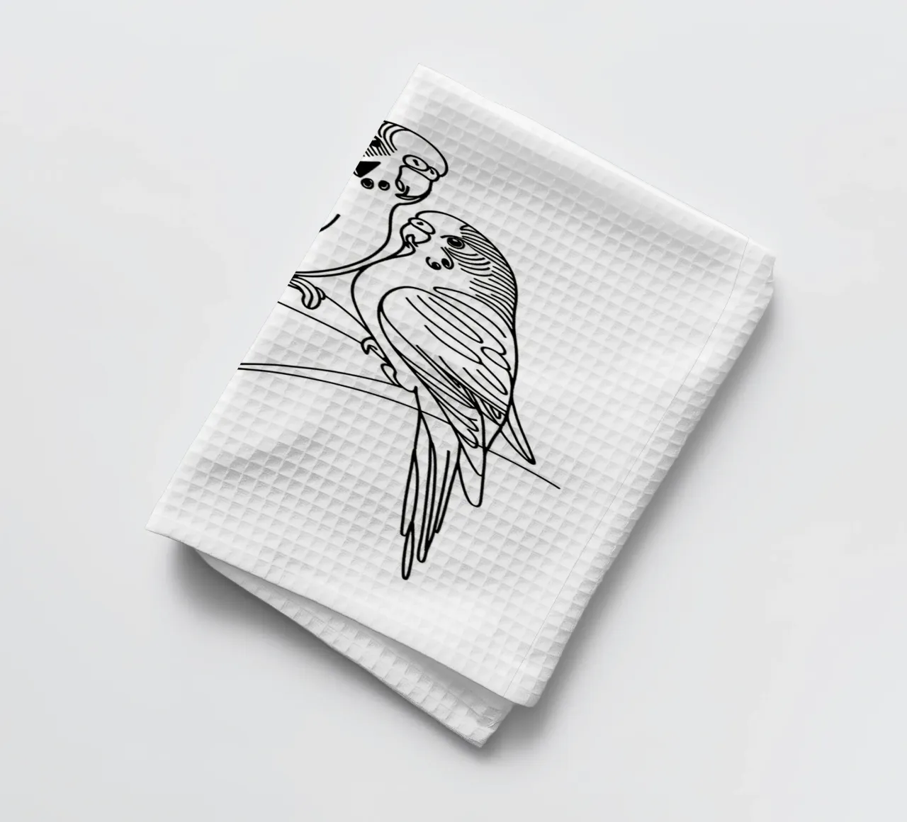 Oiseau perruche Dessin au trait torchon de WijdevenDesign